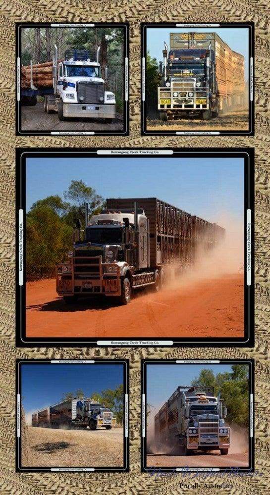 5 big Road Trains Panel - Nana's Weighted Blankets