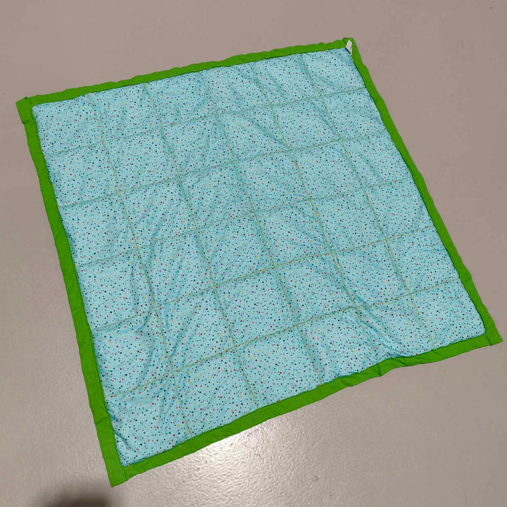 Large Lap Blanket - Light blue Confetti on Green (Pre-Made & Ready to Ship!)