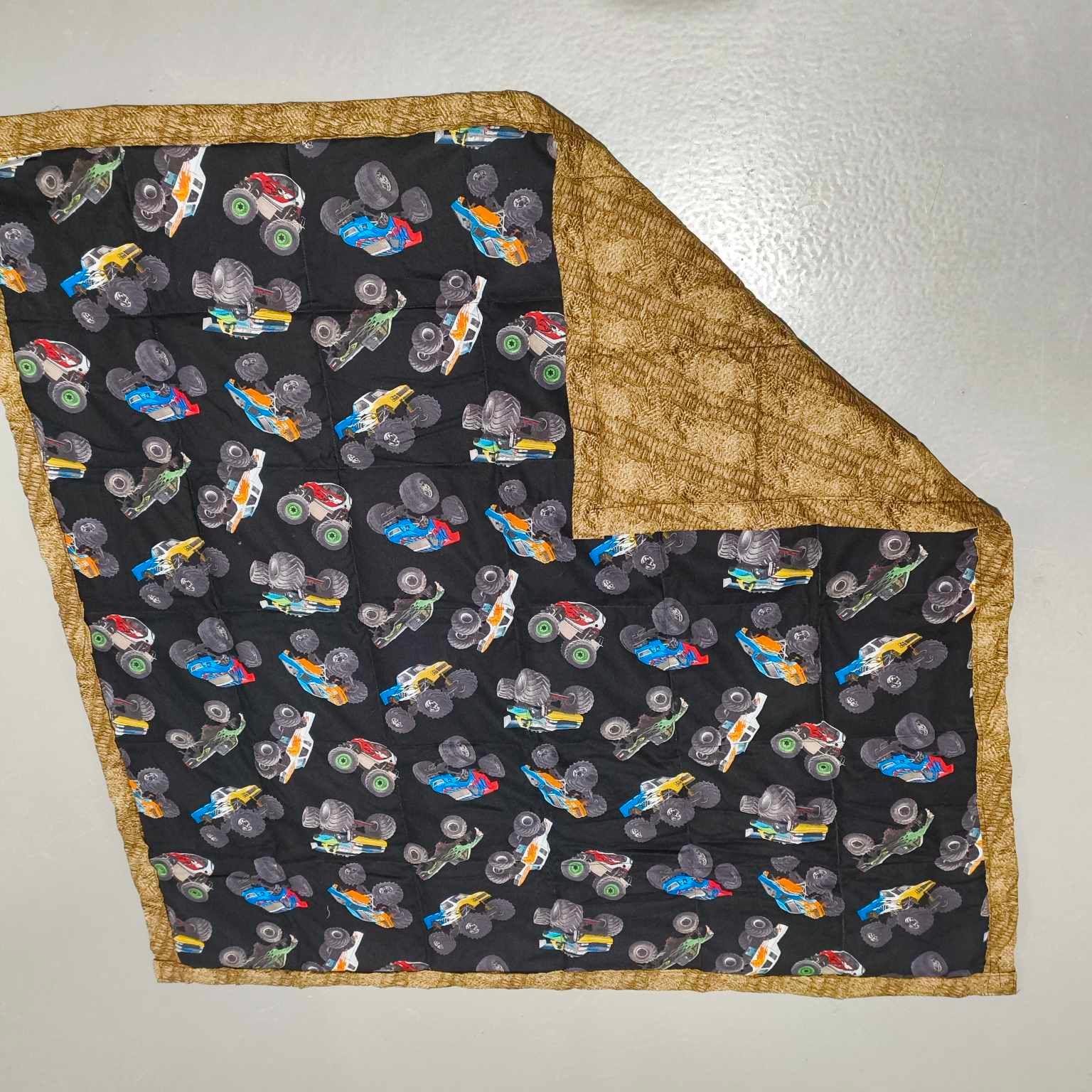 Large Lap Blanket - Monster Trucks (Pre-Made & Ready to Ship!)