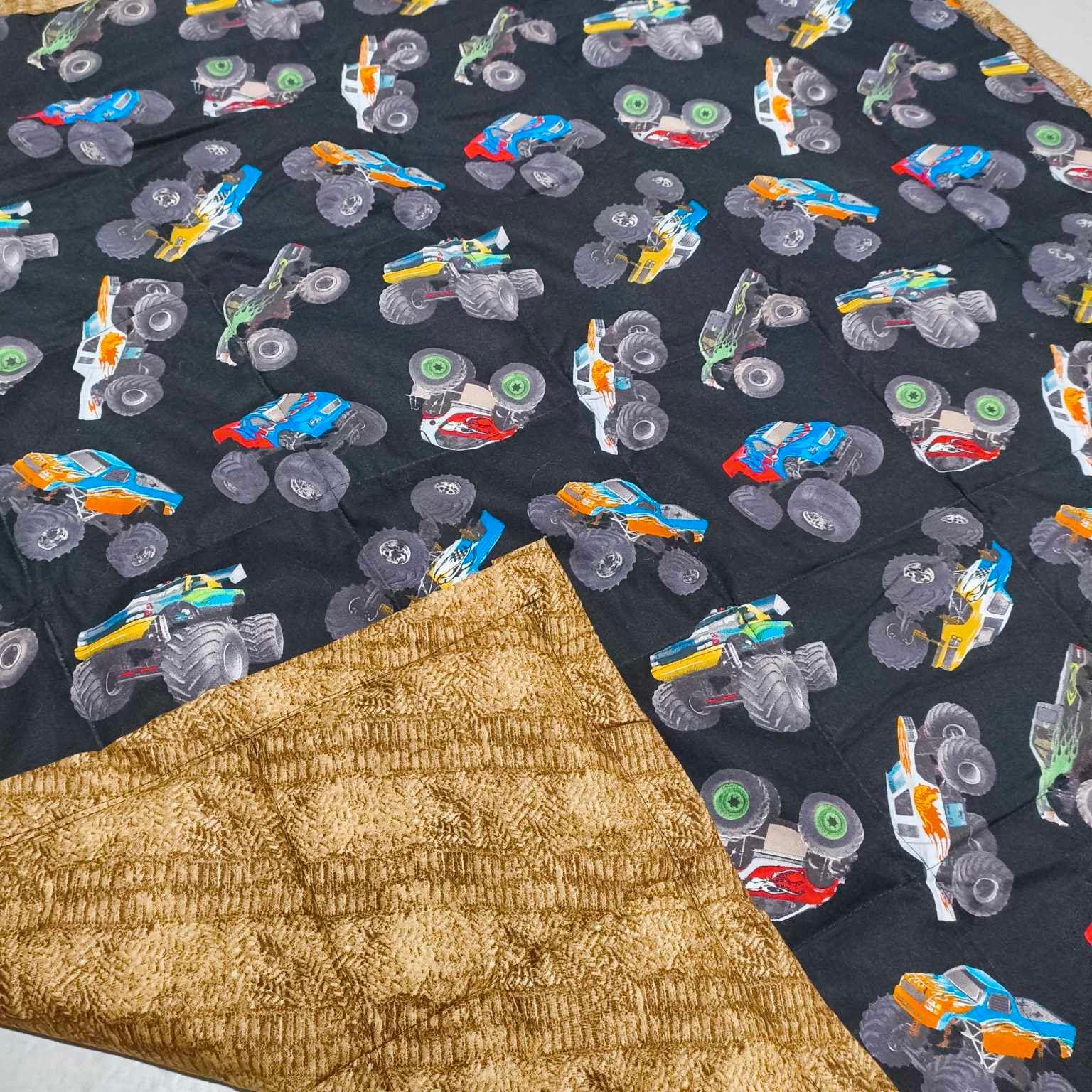 Large Lap Blanket - Monster Trucks (Pre-Made & Ready to Ship!)
