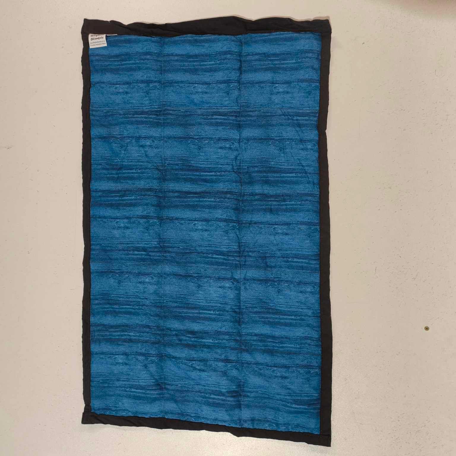 Medium Lap Blanket - Blue with Black Stripes on Black (Pre-Made & Ready to Ship!)