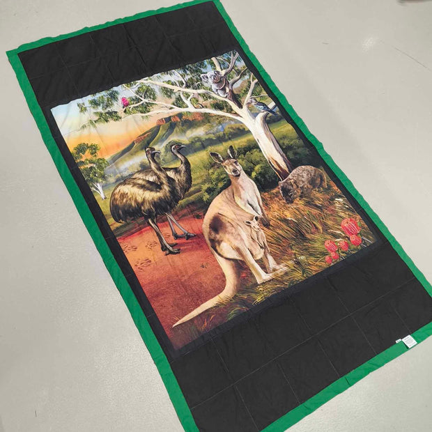 Single Bed Blanket - Aussie Wildlife Panel (Pre-Made & Ready to Ship!)