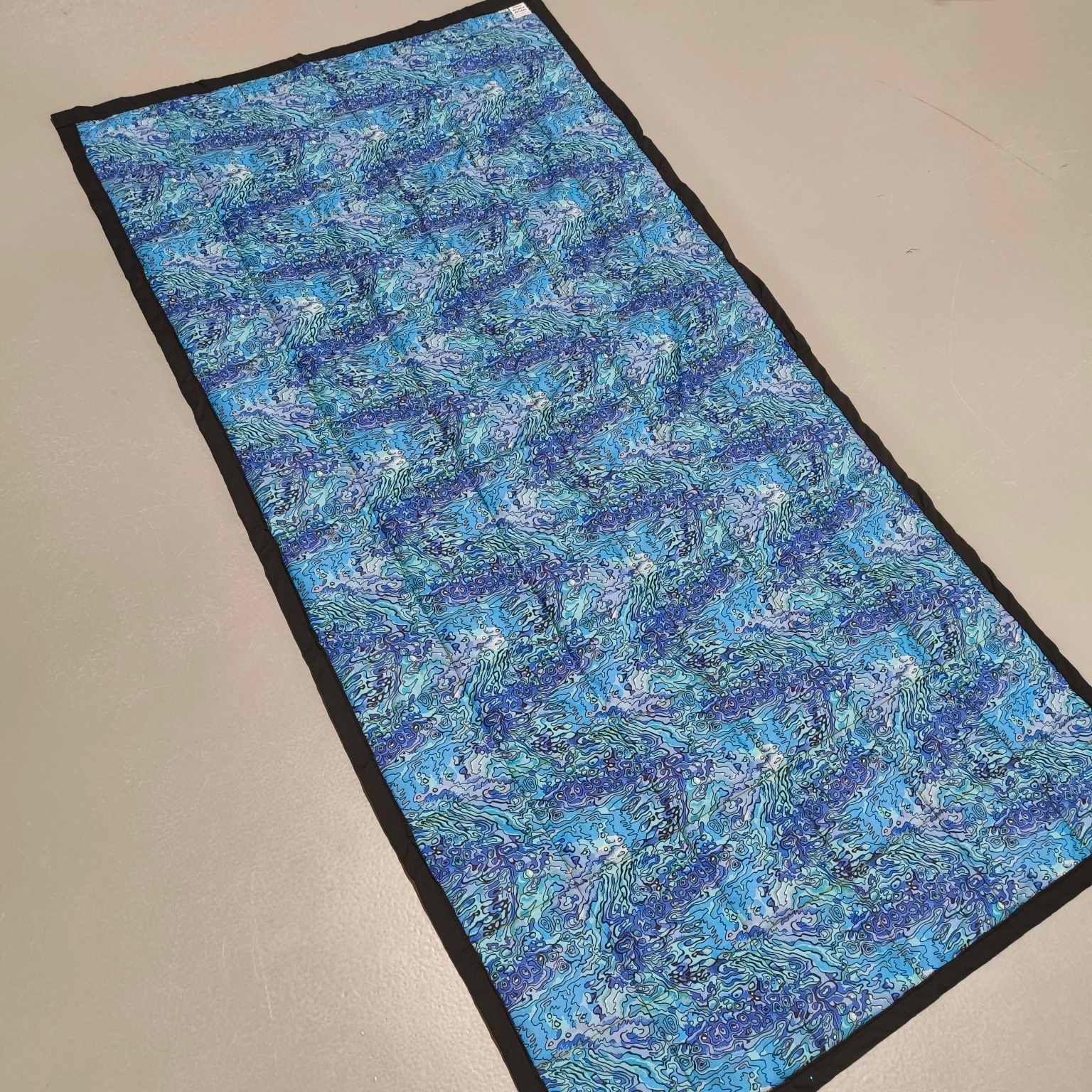 Single Blanket - Crazy Paua Blue on Black (Pre-Made & Ready to Ship!)
