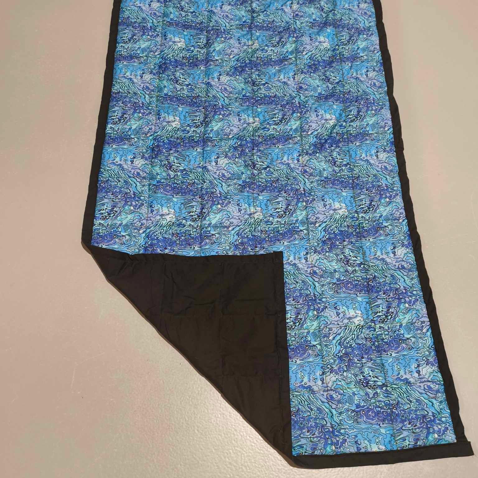 Single Blanket - Crazy Paua Blue on Black (Pre-Made & Ready to Ship!)
