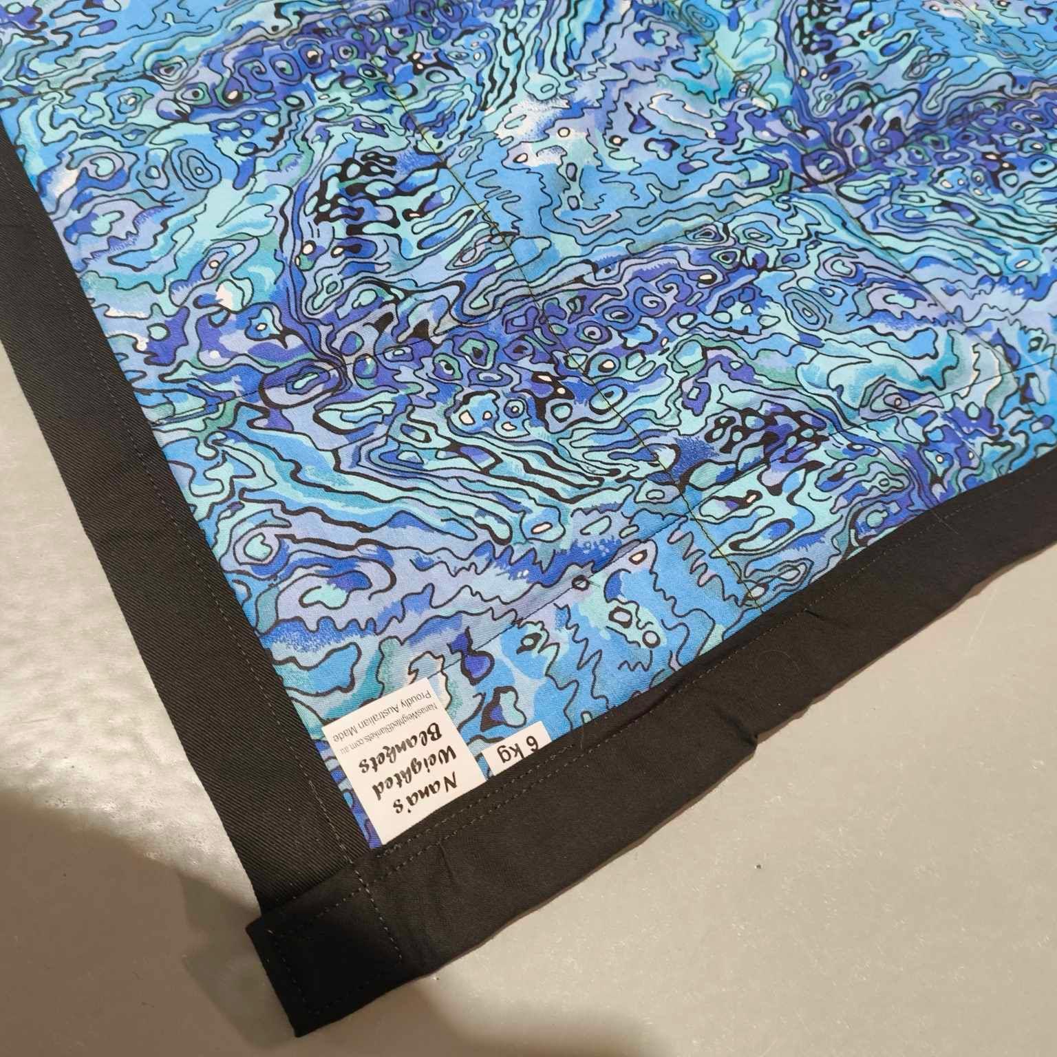 Single Blanket - Crazy Paua Blue on Black (Pre-Made & Ready to Ship!)