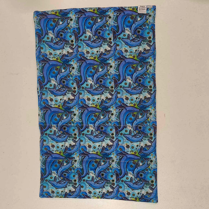Premade - Medium Lap Blanket – Yuan Thirrin on Bright Blue