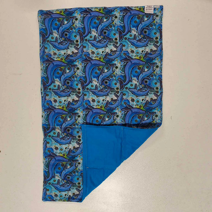 Premade - Medium Lap Blanket – Yuan Thirrin on Bright Blue