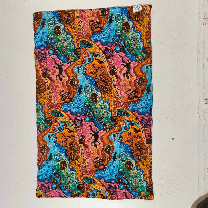 Premade - Medium Lap Blanket – Rainbow Native on Bright Blue