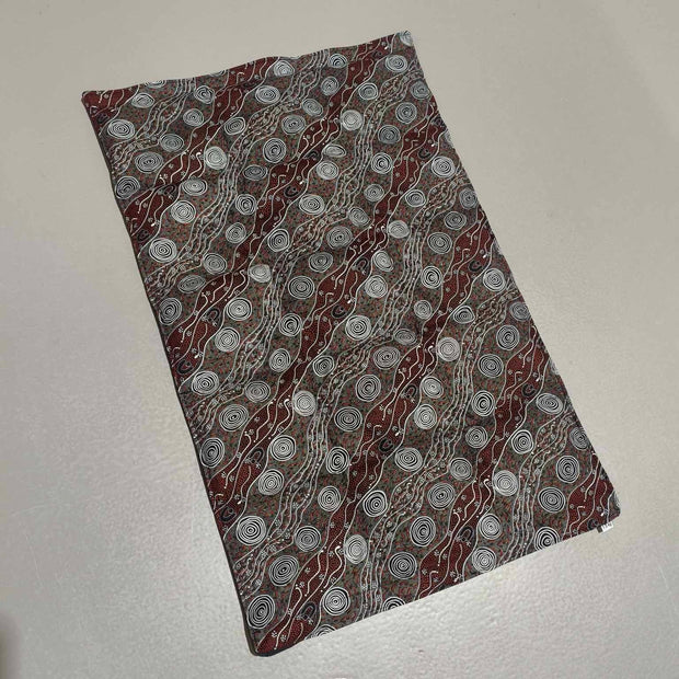 Medium Lap Blanket – Bush Camp Red by Audrey Martin Napanangka on Black (Pre-Made & Ready to Ship!)