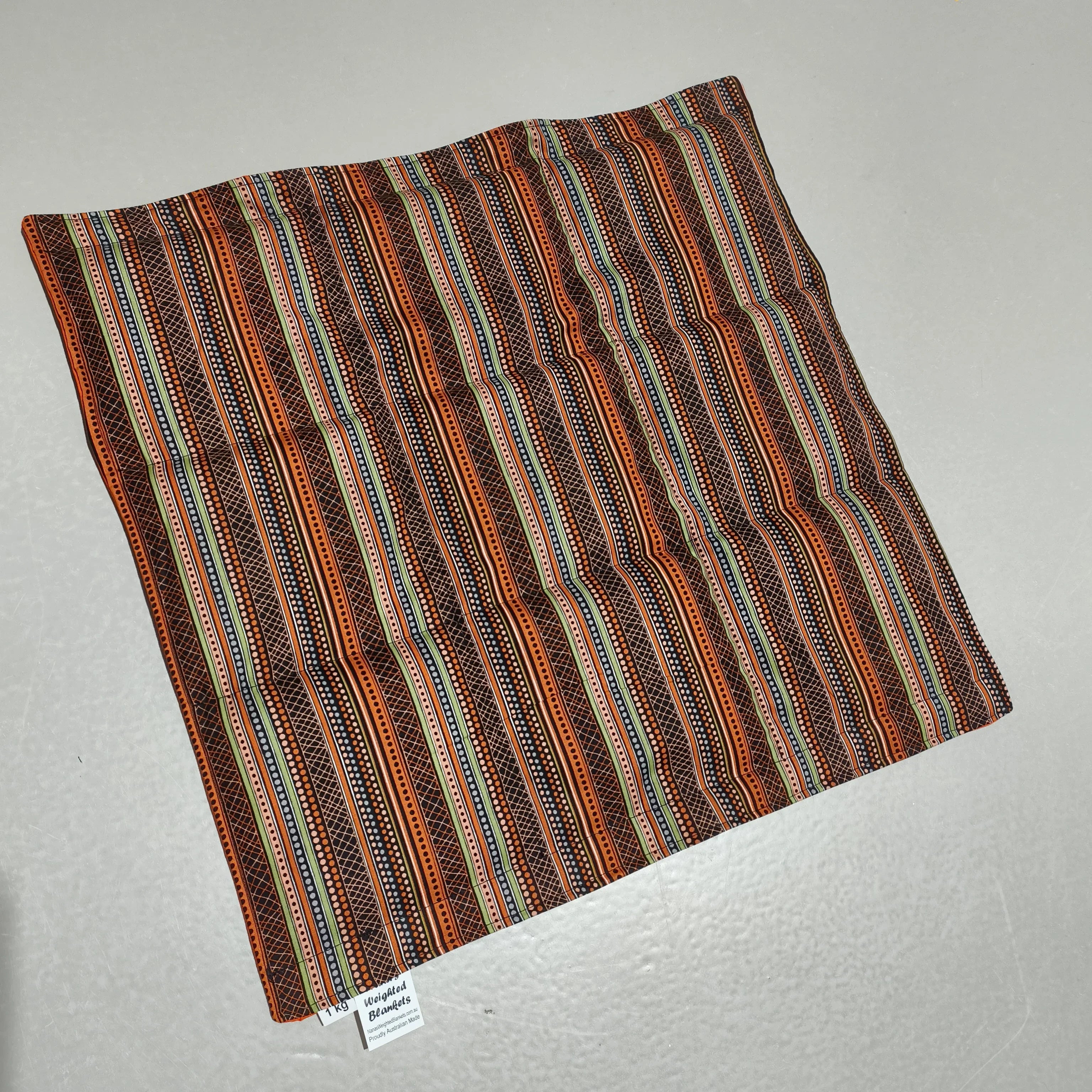 Small Lap Blanket Autumn Stripes on Orange (Pre-Made & Ready to Ship!)