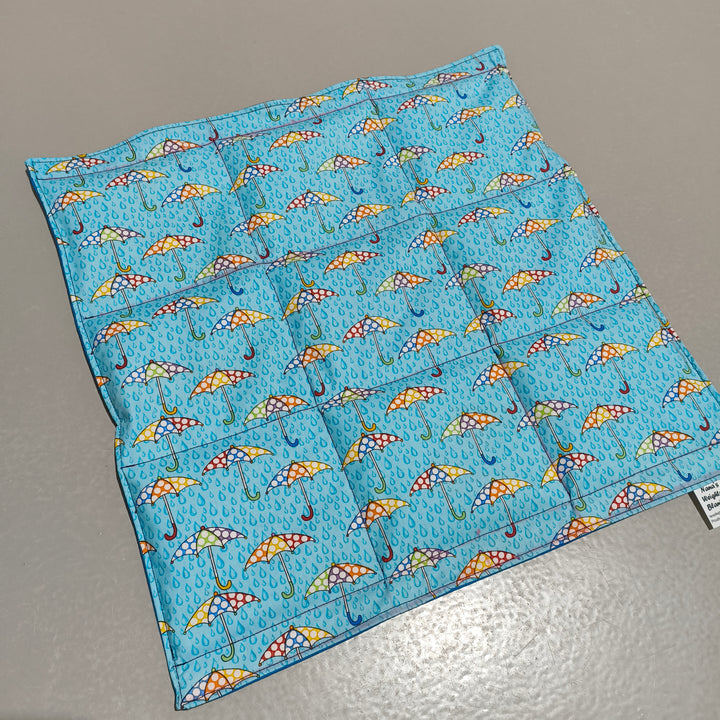 Pre-made Small Lap Blanket Rainy Days on Blue