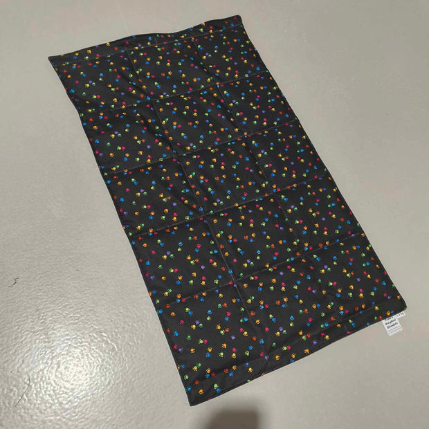 Medium Lap Blanket - Rainbow Paws on Black (Pre-Made & Ready to Ship!)