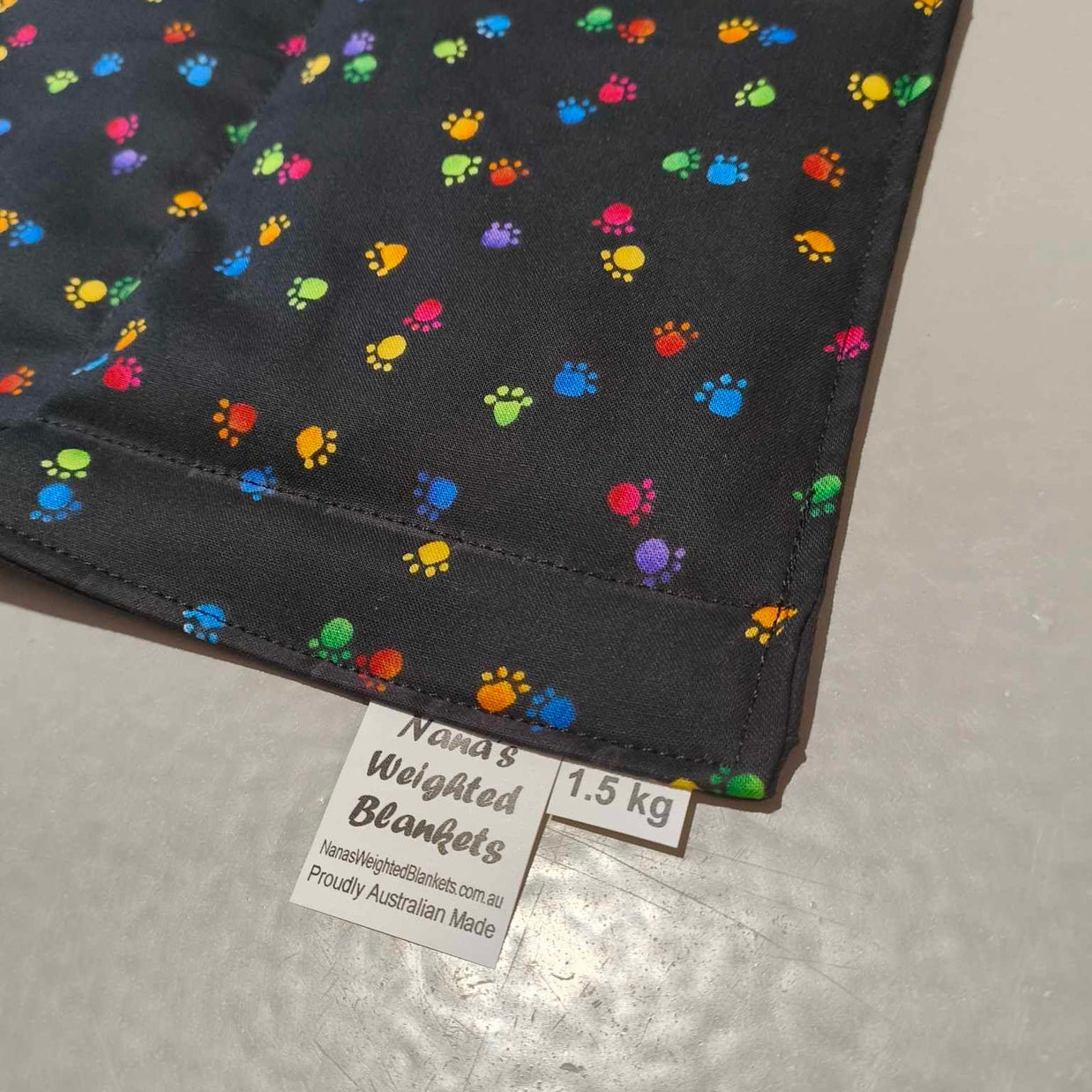 Medium Lap Blanket - Rainbow Paws on Black (Pre-Made & Ready to Ship!)