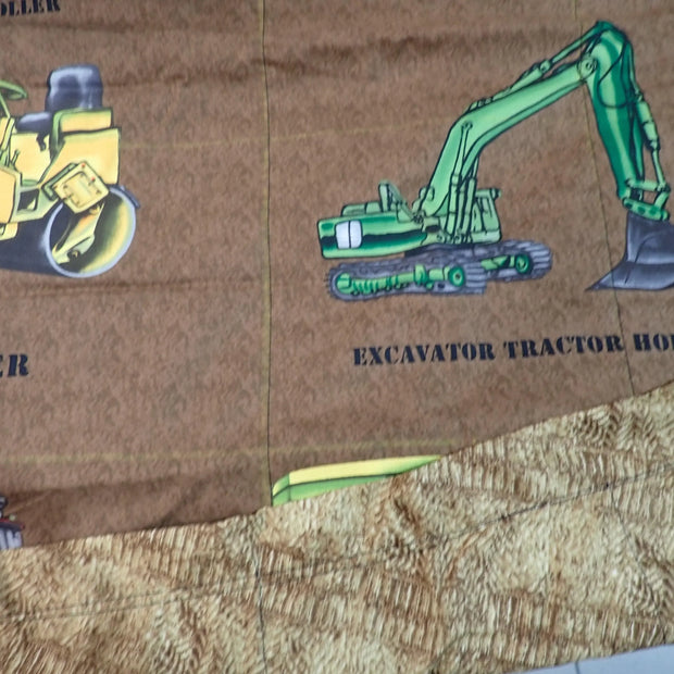 Blanket Skin - Medium Lap - Work Trucks and Brown Wheel Tracks - Nana's Weighted Blankets