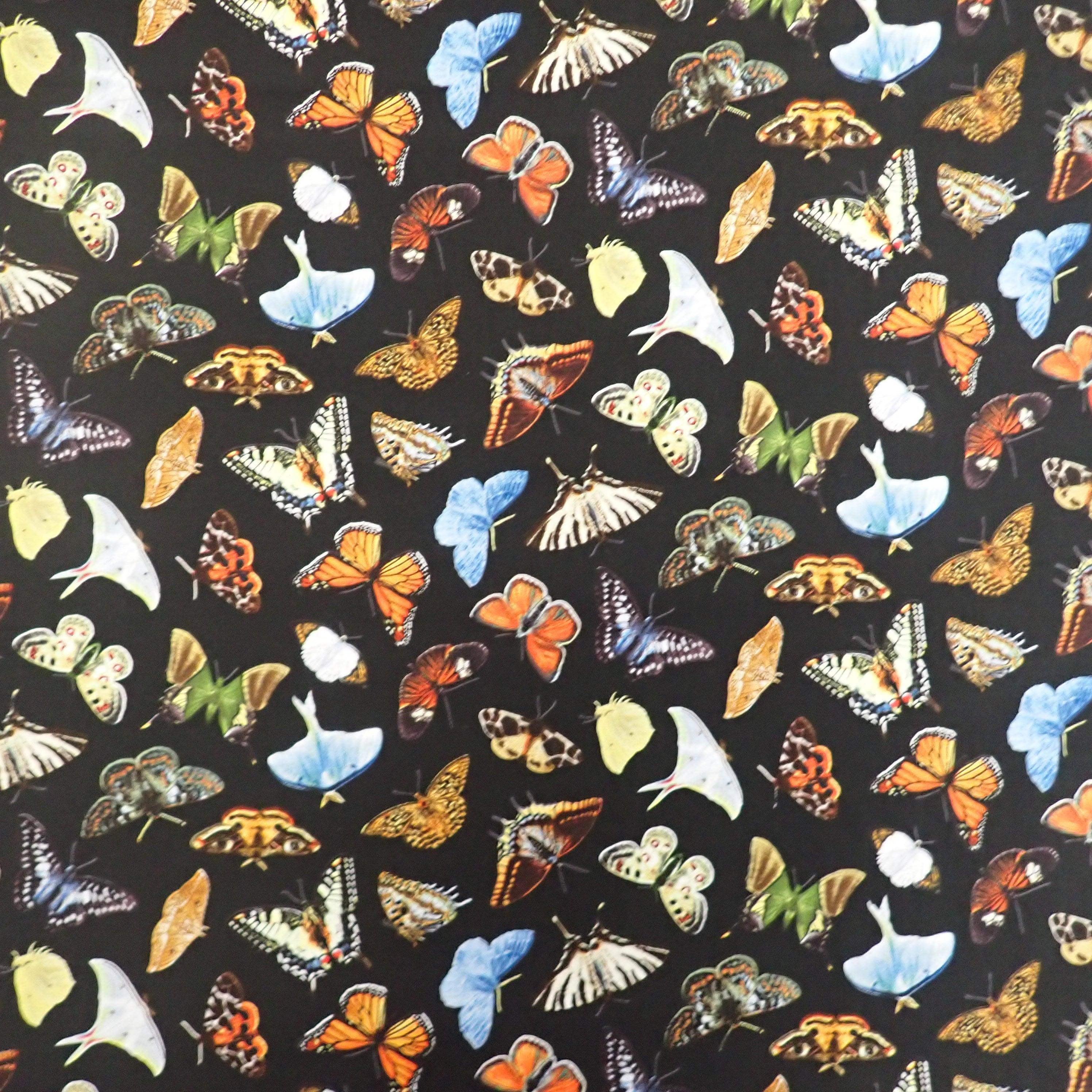 Butterfly Moths on Black - Nana's Weighted Blankets