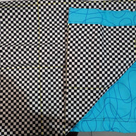 Premade Blanket Skin - Medium lap -checks and blue swirls - Nana's Weighted Blankets