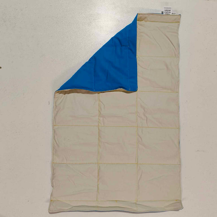 Premade - Medium Lap - Cream on Bright Blue