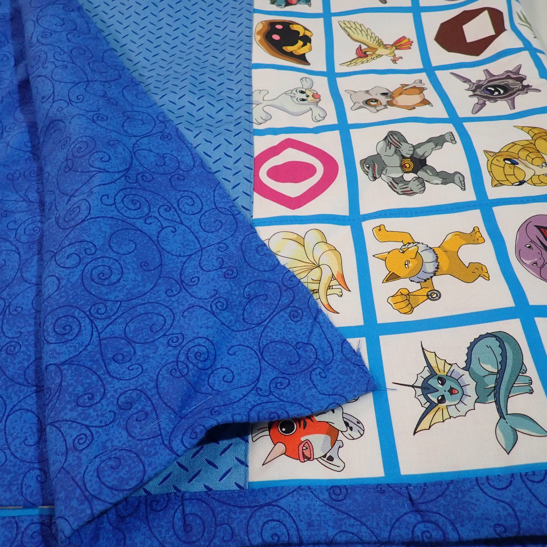 Premade Blanket Skin - Single Bed -blue with characters