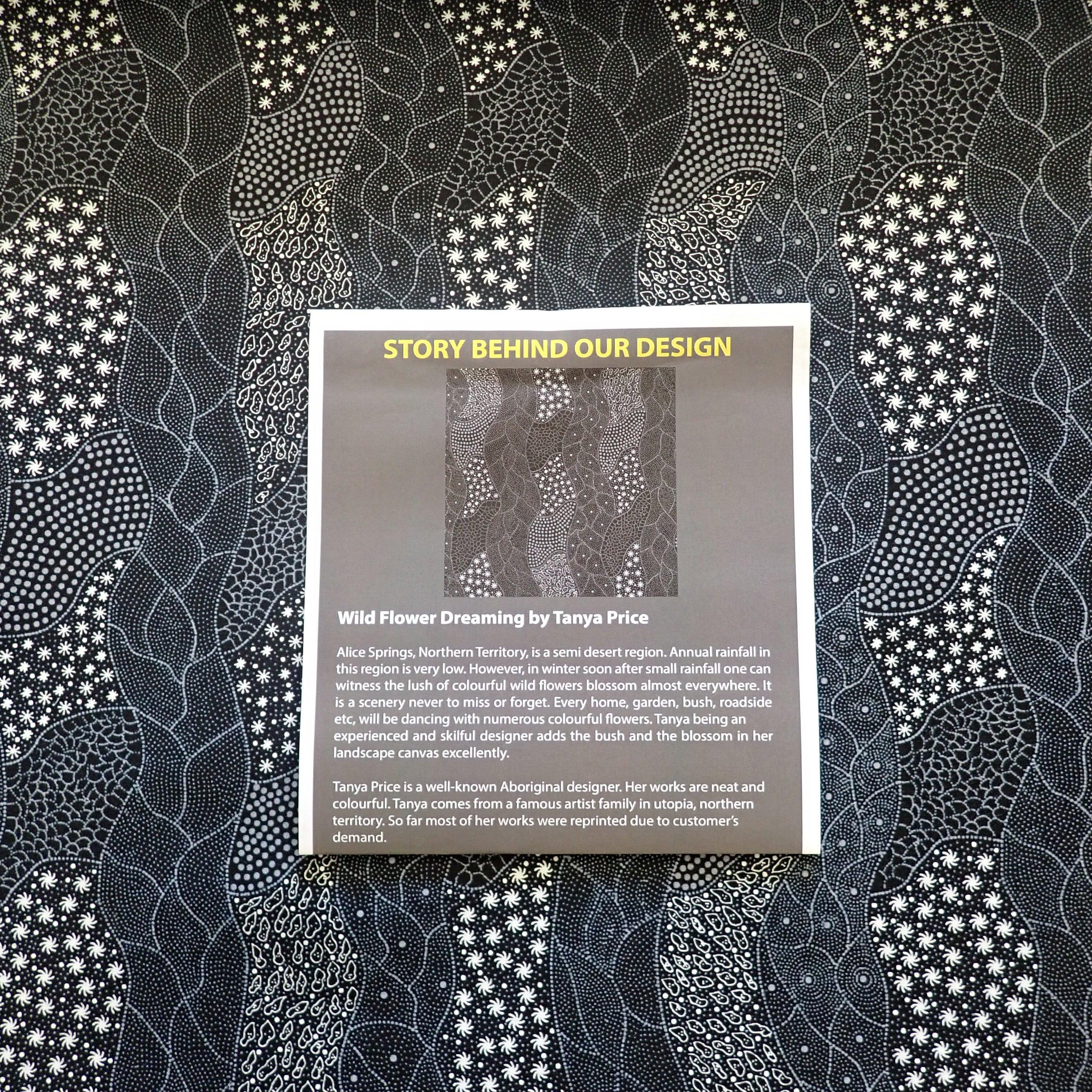 Wildflowers Dreaming Black by Tanya Price - Nana's Weighted Blankets