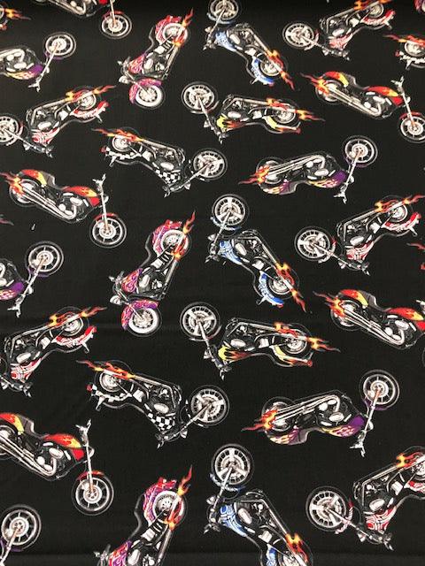 Motorbikes on Black - Nana's Weighted Blankets