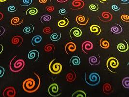 Rainbow spirals on Black - Nana's Weighted Blankets
